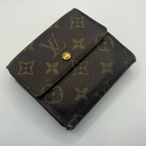 Louis Vuitton Monogram Porte Monnaie Billets Compact Wallet Brown